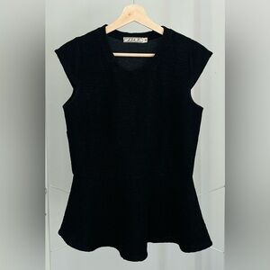 Chloe K Black Textured Women's Blouse